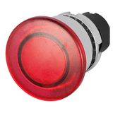 Mushroom push-button Ø 38, illuminated, red, metal