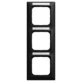 1723 NSK-915 Cover frame with labelling field, vertical with label space 3-gang black matt - Busch-balance SI