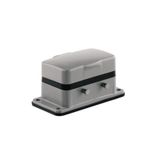 HDC enclosures, Size: 4, Protection degree: IP65, in plugged condition, Bulkhead housing, Side-locking clamp on upper side, Standard