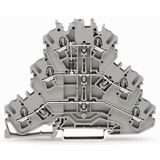 Component terminal block triple-deck with diode 1N4007 gray