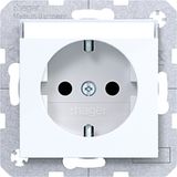 SCHUKO wall socket, text-type, Safety Plus, plug-in type, A.x/C.x white gloss