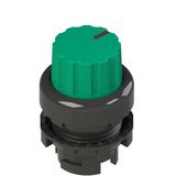 Illuminated knob selector, 3 positions green with marking