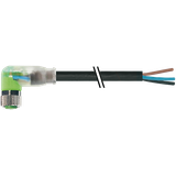 M8 female 90° A-cod. with cable LED PUR 3x0.25 bk UL/CSA+robot+drag ch