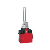 Limit switch, K series, slotted lever, 2 side cable entry. Dimensions compatible to EN 50047, metal body, contacts 1NO+1NC slow action