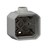 PLEXO 1 GANG BOX WITH CABLE GLAND PG16 - GREY