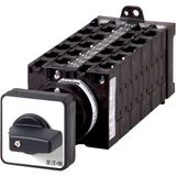 T3-11-8358/Z On-Off switch, T3, 32 A, rear mounting, 11 contact unit(s), 22-pole, with black thumb grip and front plate