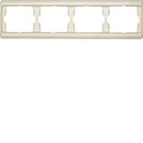 Frame 4gang horizontal Arsys white, glossy