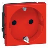 Socket outlet Mosaic 2P+E German type 2-module red