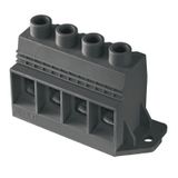 Printed circuit board terminals, 15.00 mm, Number of poles: 8, 90°, Solder pin length (l): 4.5 mm, tinned, black, Clamping yoke connection, Clamping range, max. : 50 mm², Box