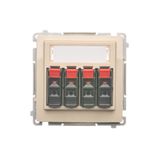 Quadruple loudspeaker socket, beige