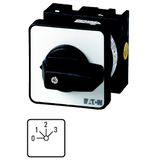 T0-3-8332/E Step switches, T0, 20 A, flush mounting, 3 contact unit(s), Contacts: 6, 45 °, maintained, With 0 (Off) position, 0-3, Design number 8332