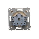 Single socket outlet with Schuko earthing, with shutters, (module), 16A, 250V, Screw, Bronze matt, metalic