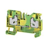 PE terminal, SNAP IN, Green/yellow, 4 mm², 1000 V, Number of connectio