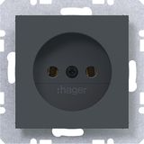 Wall socket without earth connection, A.x/C.x, anthracite
