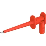 Clamp test probe, red, max. 2 mm, L 75 mm, CAT II, socket 2 mm, 65.9187-22