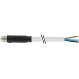 M8 male 0° A-cod. snap-in with cable PVC 3x0.25 gy UL/CSA 20m