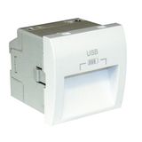 USB DOUBLE CHARGER TYPE A W/20° OUTPUT WH