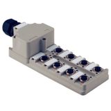 Hood distributor, M12, 30 V, A-coded, LED: Yes, LED initiator: Yes, Wiring type: PNP