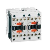 Reversing contactor assembly, AC coil, external interlock with power and auxiliary wiring, 12A AC3 in AC, 5.7kW. Coil voltage 230VAC 50/60Hz