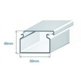 60X40 TRUNKING WITH 1/3 DIVIDER WHITE