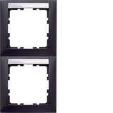 Frame 2gang vert., lab. field, S.1, ant., matt