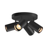 ASTO TUBE, ceiling-mounted light, cylindrical, GU10, 4x max. 10 W, black