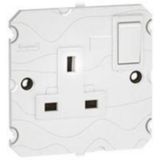 Arteor™ - Double pole socket - BS 1363:2 - 13A- 2P+E switched - 1-gang - White