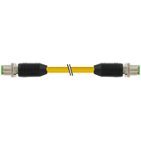 M12 male 0° / M12 male 0° A-cod. shielded PUR 5x0.34 ye 0,15m