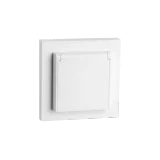 OUTLET FLUSH MOUNTED SINGLE WITH LID IP44 WHITE 6-PACK