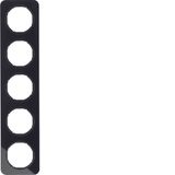 Frame 5gang, R.1, glass black