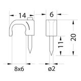 FLOP-8/6 Flat cable holder YDYp 2 x 2.5