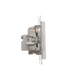 Double socket outlet without earthing, with shutters, Silver matt, metalic, 16A
