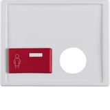 Centre plate plug-in opening, red button at bottom, arsys, p. white gl