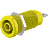 4 mm socket, flat plug connection, mounting Ø 12.2 mm, CAT IV, yellow, 66.9665-24