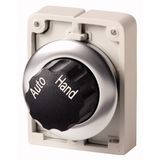 M30I-FWR-X91 Changeover switch, RMQ-Titan, with rotary head, maintained, 2 positions, inscribed, Front ring stainless steel, AUTO HAND