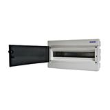 Flush-mounted enclosure 1-row, 18MW, for partition wall