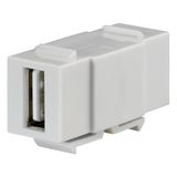 USB-A Keystone module, pure white (similar to RAL 9010), for mounting adapter KMK-MA Up and other installation adapters