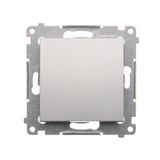 Single contact push button without pictogram, (module), 10AX, quick connection, Silver matt, metalic