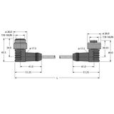 Bus Cable for CAN (DeviceNet, CANopen) PVC Cable Jacket   WSM WKM 5711-0.5M
