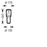 Wall and ceiling luminaire 8841W Lens Anthracite ET 10W 1150lm 70 asymmetric wide (AB2L) IP65 IK04 5 SDCM