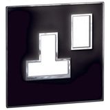 Arteor™ - Plate - BS - square - for switched sockets 1-gang - Mirror Black