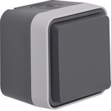 SCHUKO socket outlet with hinged cover surface-mounted, W.1, grey