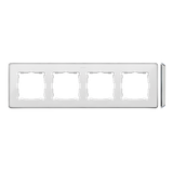 Quadruple frame, white, chrome base