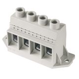 Printed circuit board terminals, 15.00 mm, Number of poles: 4, 90°, Solder pin length (l): 4.5 mm, tinned, Pebble grey, Clamping yoke connection, Clamping range, max. : 50 mm², Box