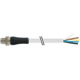 M12 Power male 0° L-cod. with cable PUR 5x1.5 bk UL/CSA+drag ch. 50m