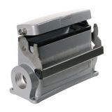 HDC enclosures, Size: 8, Protection degree: IP65, in plugged condition, Base housing, End-locking clamp, lower side, high, with cover, Size of cable entries: M 25