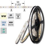LED strip warm white WW, 60LED 4.8W/12V 400lm/m IP20, 50 m