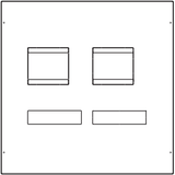 MCCB kit 2x400/630A L600mm vertical with differential