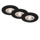 LED downlights, black-mat, 3xLED-platine/4,9W