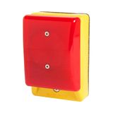 Emergency stop palm switch, illuminated, momentary, red mushroom button, without enclosure